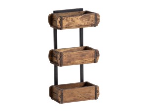 Półka na ścianę z foremek cegieł 3 poziomy drewno odzyskane