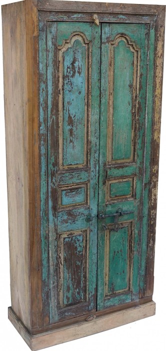 szafa-indyjska-antyczna-zielona-drewno-200x40x90cm