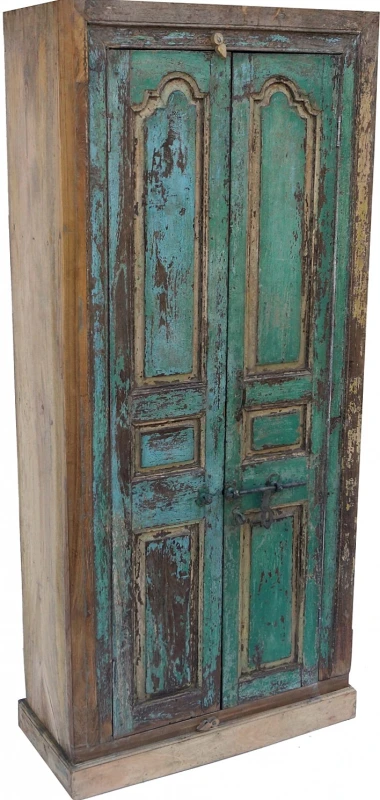 szafa-indyjska-antyczna-zielona-drewno-200x40x90cm