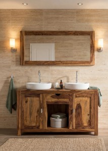 Zestaw mebli łazienkowych Leros drewno akacja 2 cz.