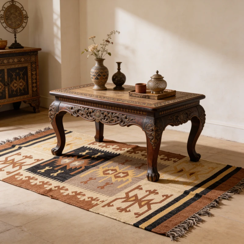 dywan-kilim-indyjsk-wełna-juta-160x90