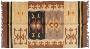 ręcznie-tkany-indyjski-kilim-dywan-beże-brązy