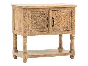 Szafka pod umywalkę Santa Cruz naturalna drewno mango rzeźbione