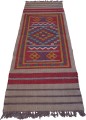 chodnik-dywan-indyjski-bordowo-beżowy-wzory-paski