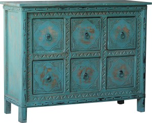Komoda indyjska mango turkus 95x40x78cm