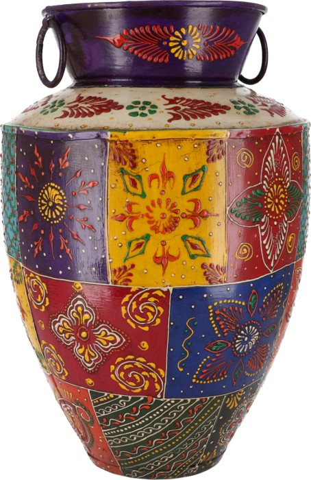 duży-wazon-metal-ręcznie-malowany-42cm