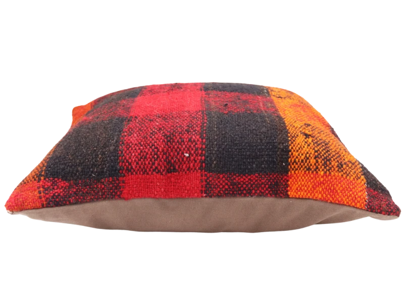 poszewka-kilim-wełna-bawełna-krata-kolory-piękna-faktura