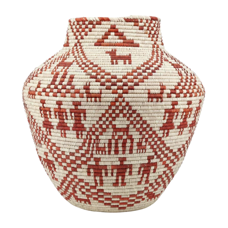 wielki-wazon-boho-etno-beżowy-rude-wzory-65cm